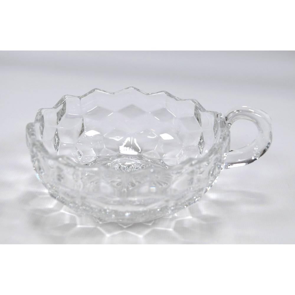 Fostoria American Clear Glass Early American Single Handled Nappy Bowl 4‎ In